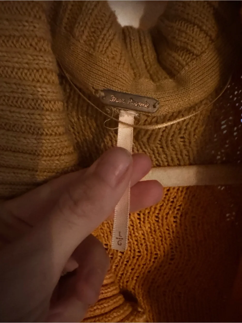 Free People Golden Mustard Cable Knit Button Cardigan